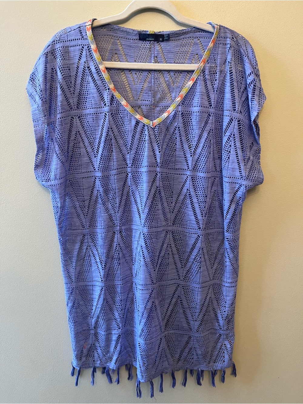 prAna Seabrooke Crochet Tassel Swim Cover-up Tunic Women's Size Medium
